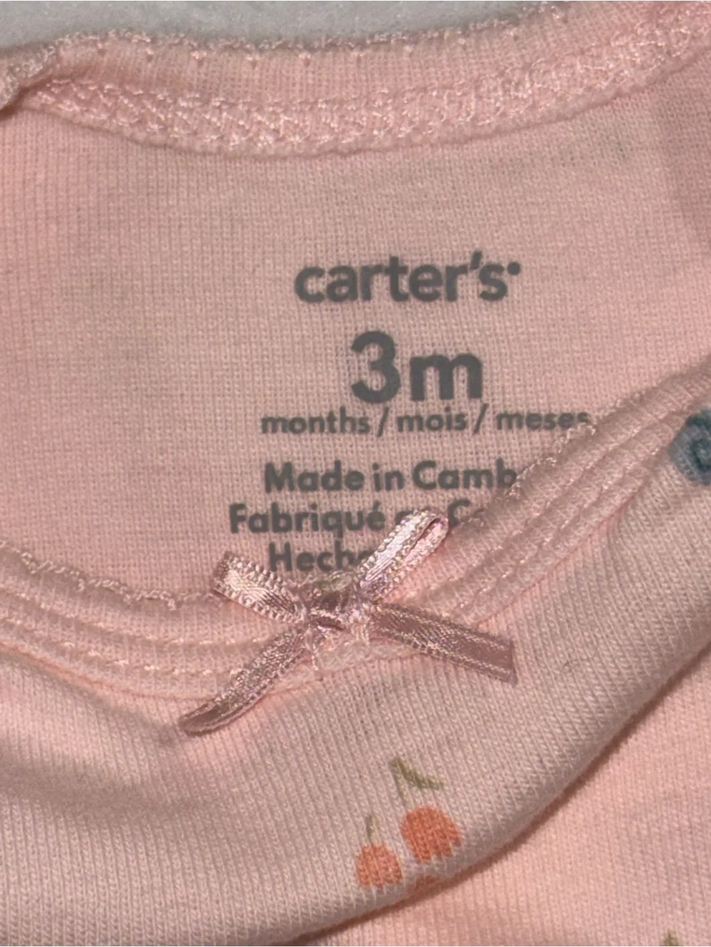 Carter's Pink Floral Onesie and Child of Mine Flower Leggings GUC size 3 month